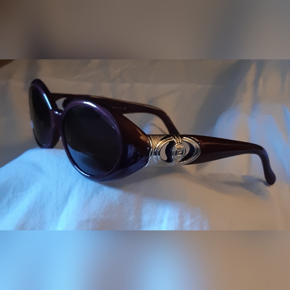 Fendi Dark Purple Sunglasses with Silver Detail